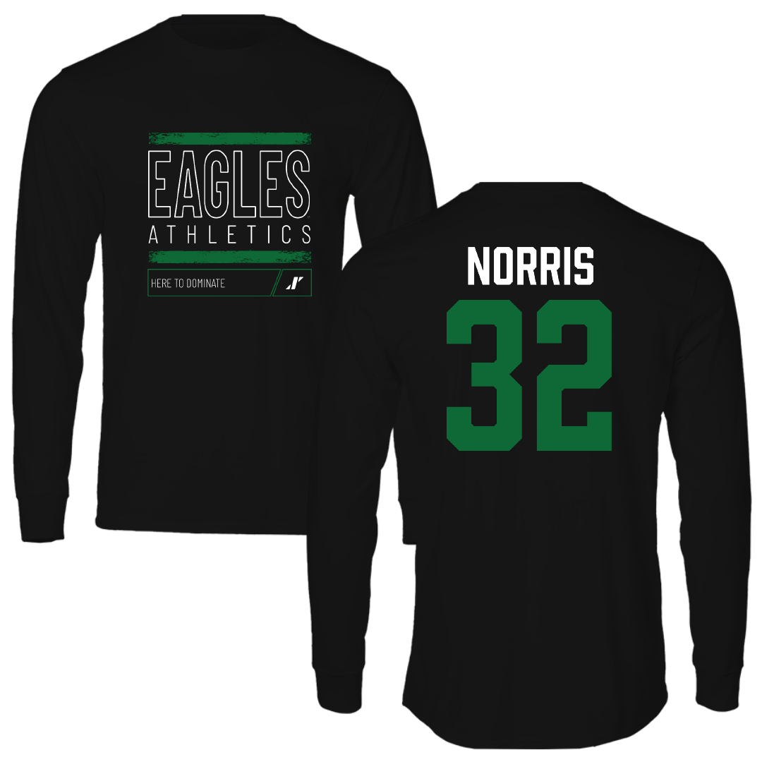 Eastern Michigan University Baseball Black Dominate Performance Long Sleeve - #32 Drew Norris