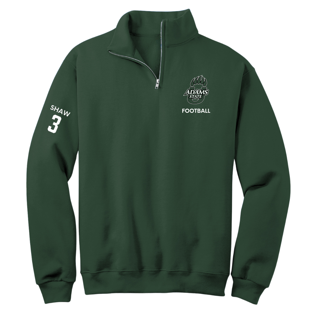 Adams State University Football Forest Green Quarter-Zip - #3 Seth Shaw