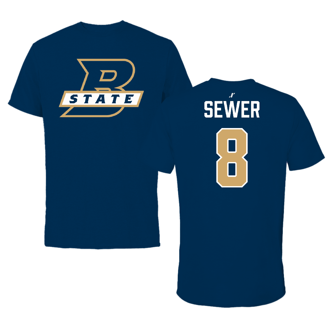 Bluefield State University Volleyball Navy Performance Tee - #8 Londyn Sewer