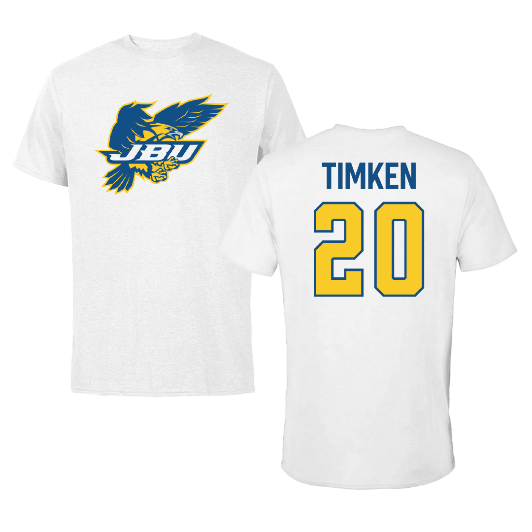 John Brown University Volleyball (W) White Tee - #20 Alexa Timken