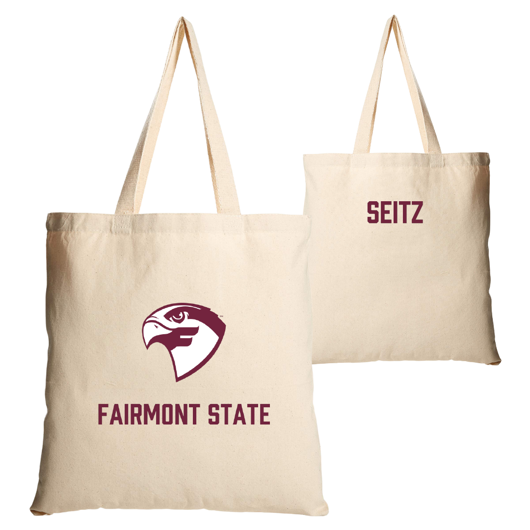 Fairmont State University Swimming & Diving Tan Canvas Tote Bag - Josh Seitz