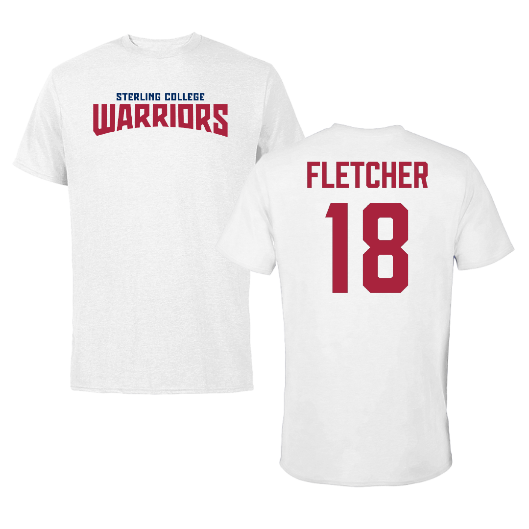 Sterling College Baseball White Classic Tee - #18 Peyton Fletcher