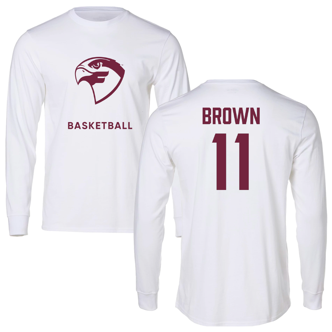 Fairmont State University Basketball White Long Sleeve - #11 Joey Brown