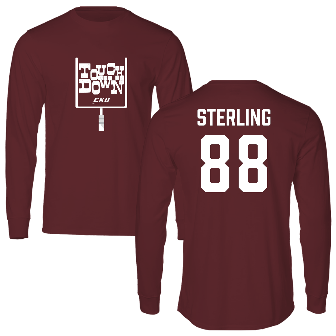 Eastern Kentucky University Football Maroon Touchdown Performance Long Sleeve - #88 Darius Sterling