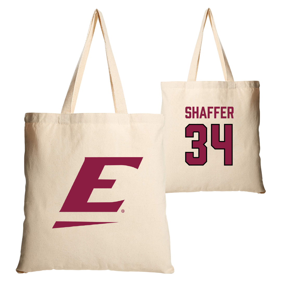 Eastern Kentucky University Baseball Tan Canvas Tote Bag - #34 Silas Shaffer