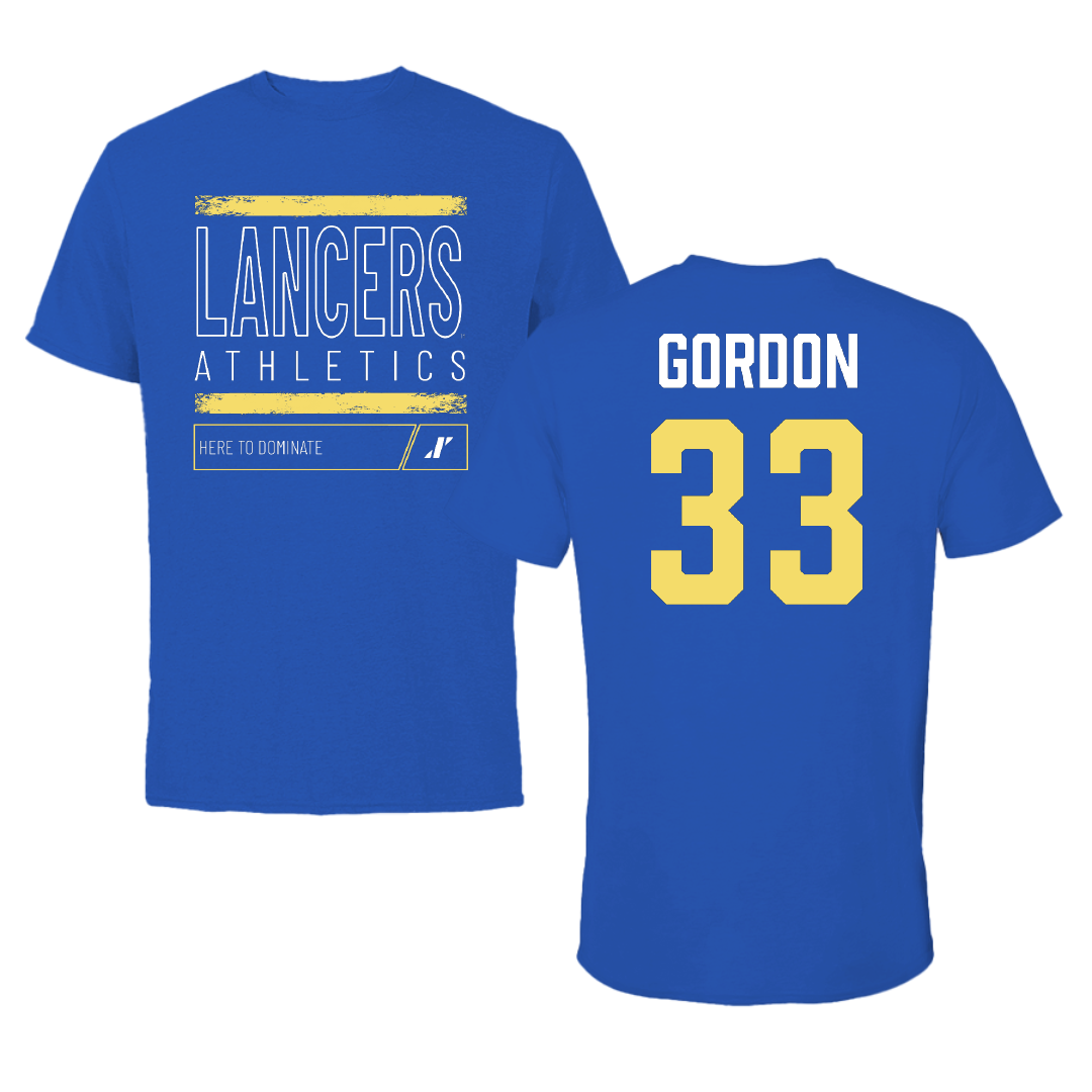 Worcester State University Football Blue Dominate Performance Tee - #33 DJ Gordon