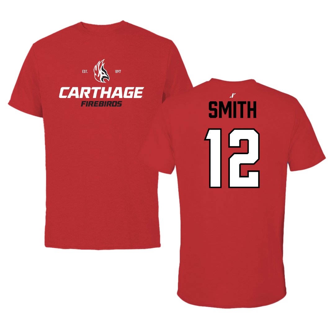 Carthage College Bowling (W) Red General Performance Tee - #12 Aubri Smith