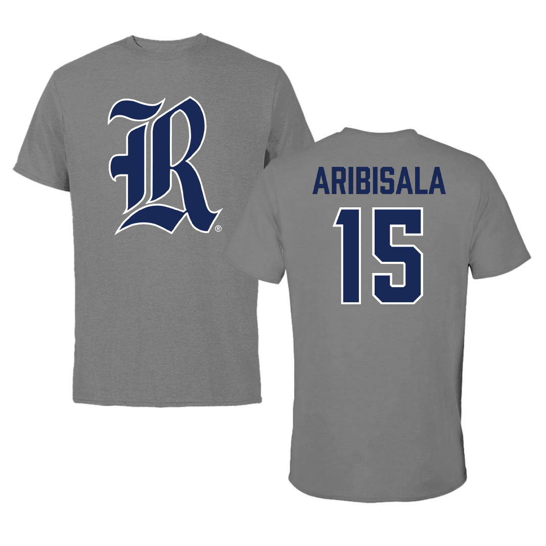 Rice University Football Dark Gray Tee - #15 Matthew Aribisala
