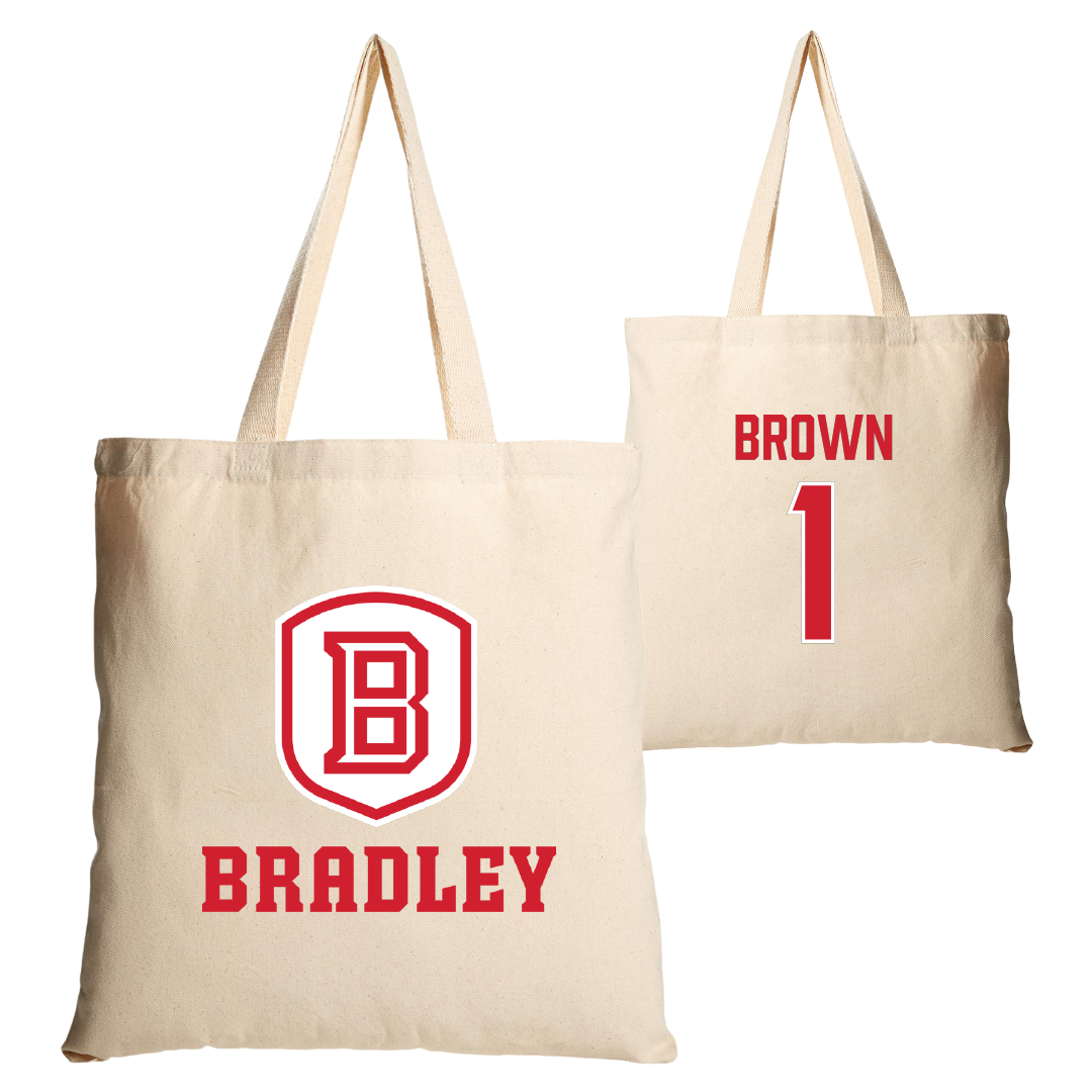Bradley University Volleyball Tan Canvas Tote Bag - #1 Corrie Brown