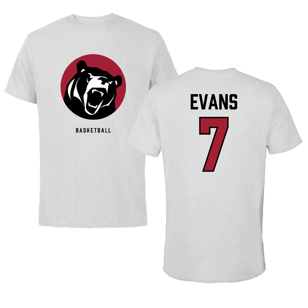 Lenoir-Rhyne University Basketball (M) Light Gray Performance Tee - #7 Akili Evans