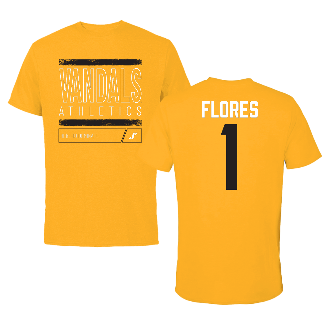University of Idaho Soccer Gold Dominate Performance Tee - #1 Paula Flores