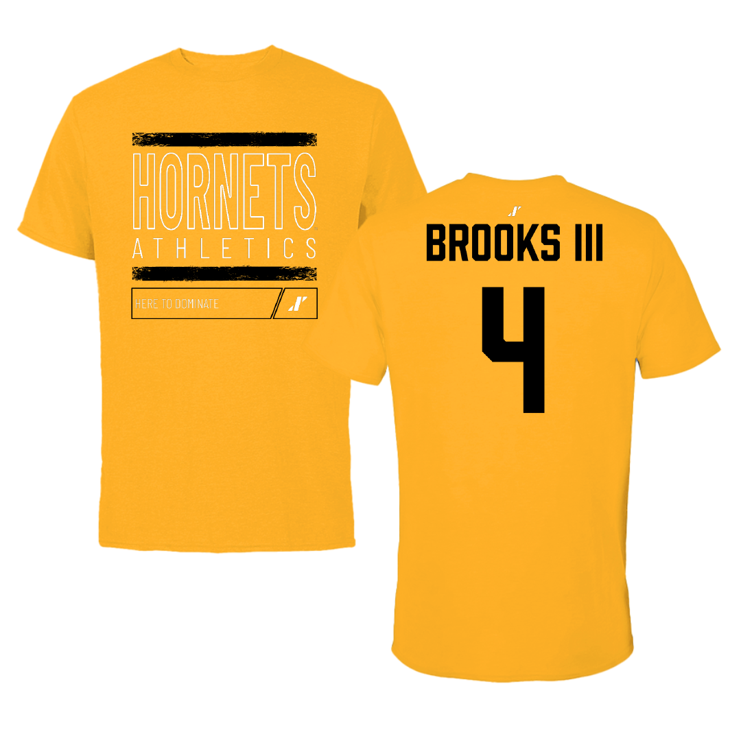 Alabama State University Baseball Gold Dominate Tee - #4 Otis Brooks III
