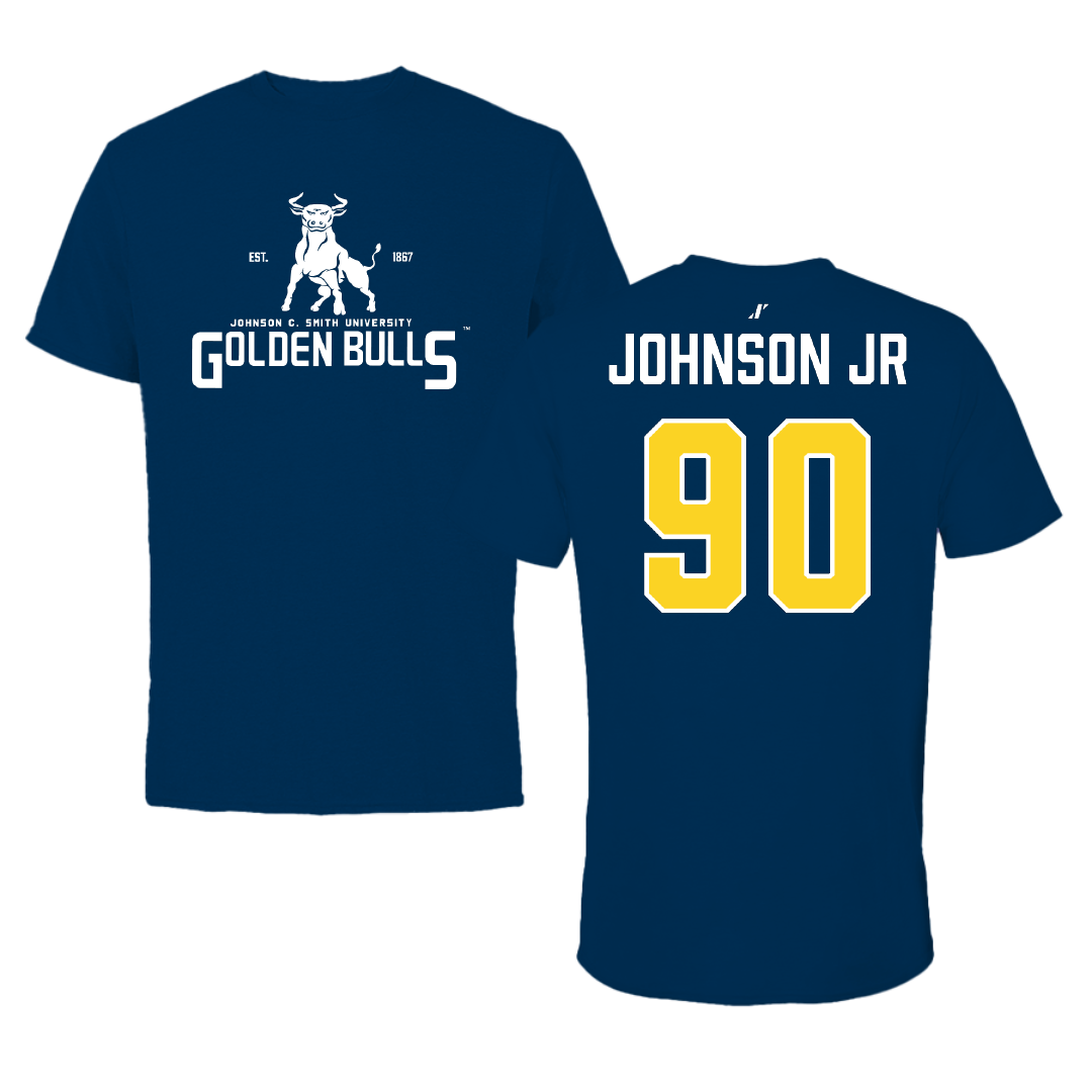 Johnson C. Smith University Football Navy General Performance Tee - #90 Lamont Johnson Jr