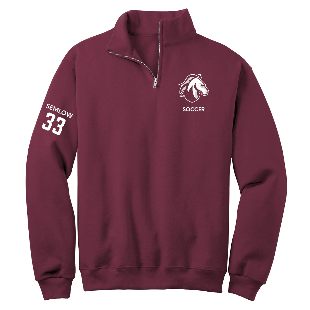 Evangel University Soccer (W) Maroon Quarter-Zip - #33 Mia Semlow