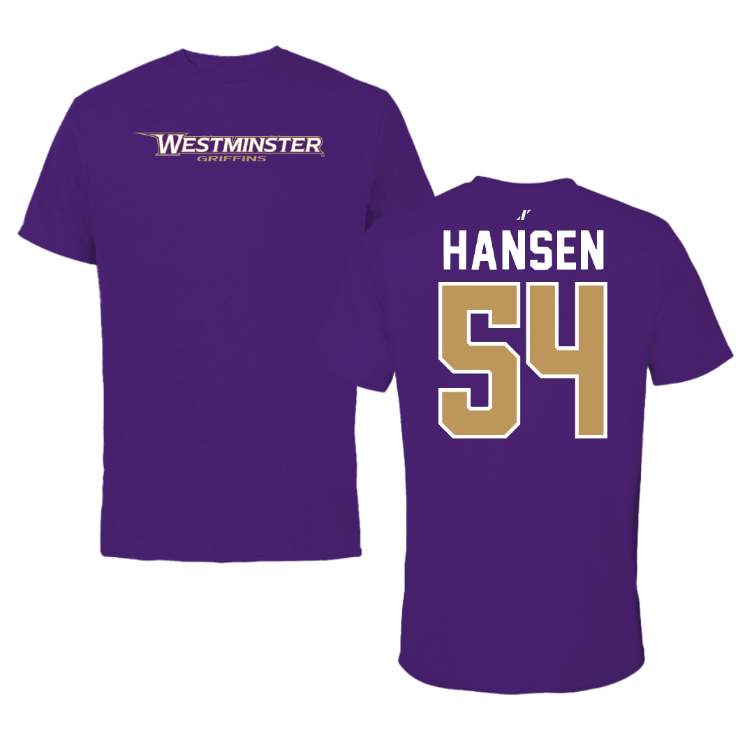 Westminster University (Utah) Lacrosse Purple Tee - #54 Sawyer Hansen