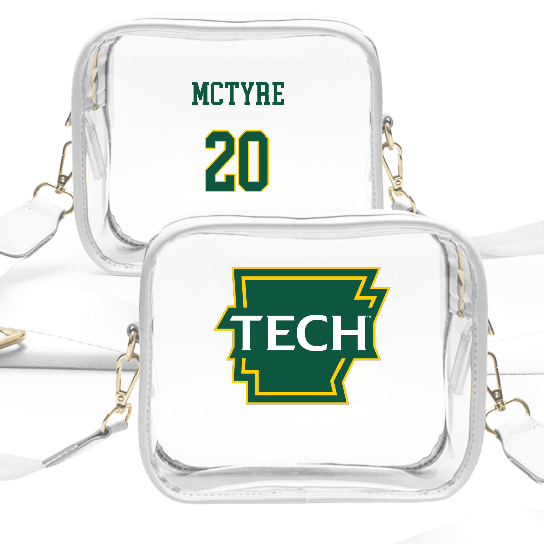 Arkansas Tech University Baseball White Clear Stadium Bag - #20 Jaxon McTyre