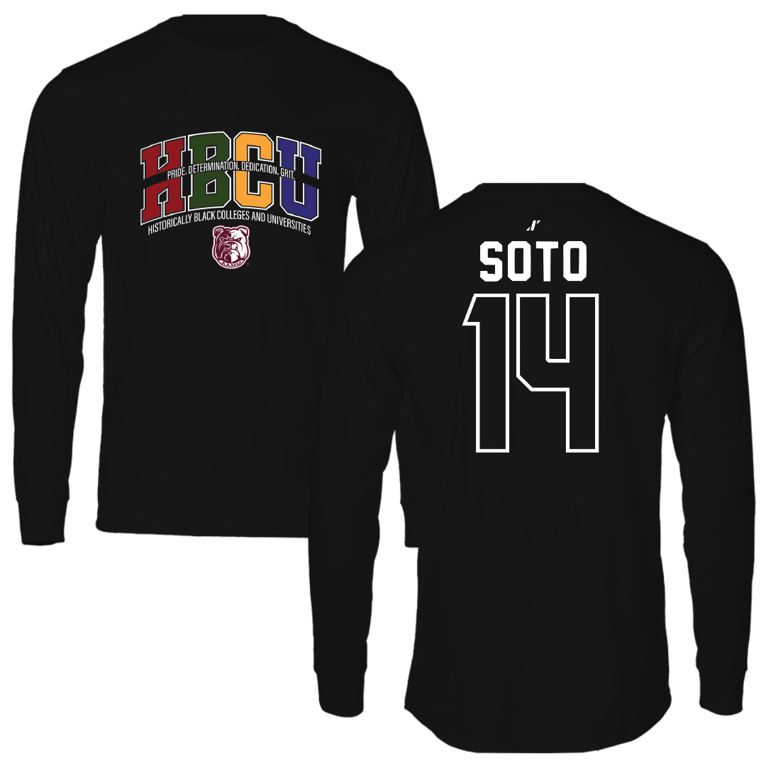 Alabama A&M University Baseball Black HBCU Performance Long Sleeve - #14 Christian Soto