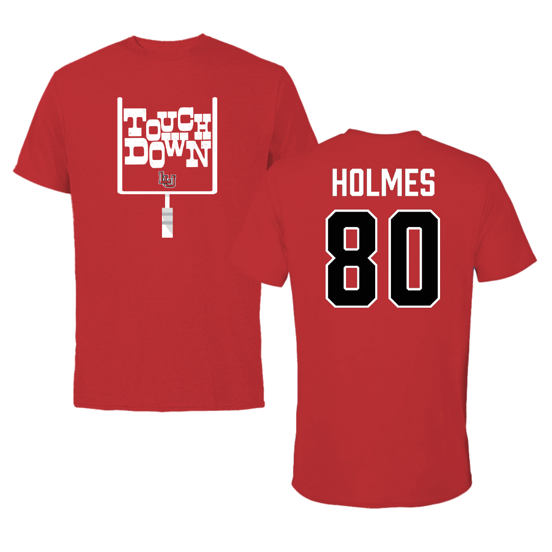 Lamar University Football Red Touchdown Tee - #80 Carter Holmes