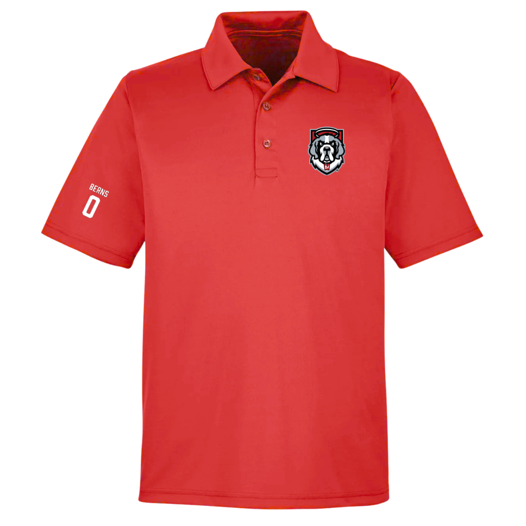 D'Youville University Lacrosse (M) Red Polo - #0 Casey Berns
