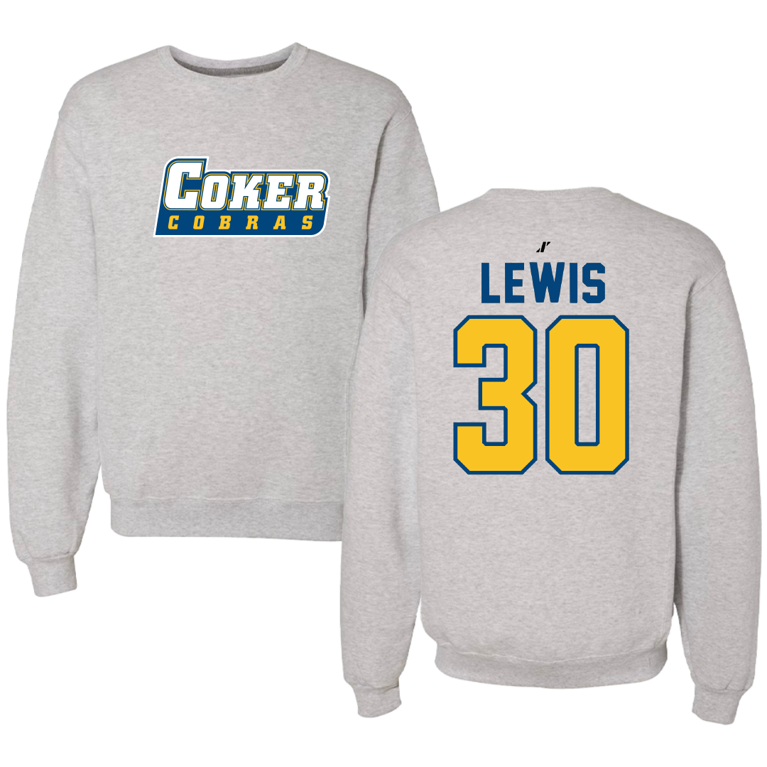 Coker University Soccer Light Gray Crewneck - #30 Ben Lewis