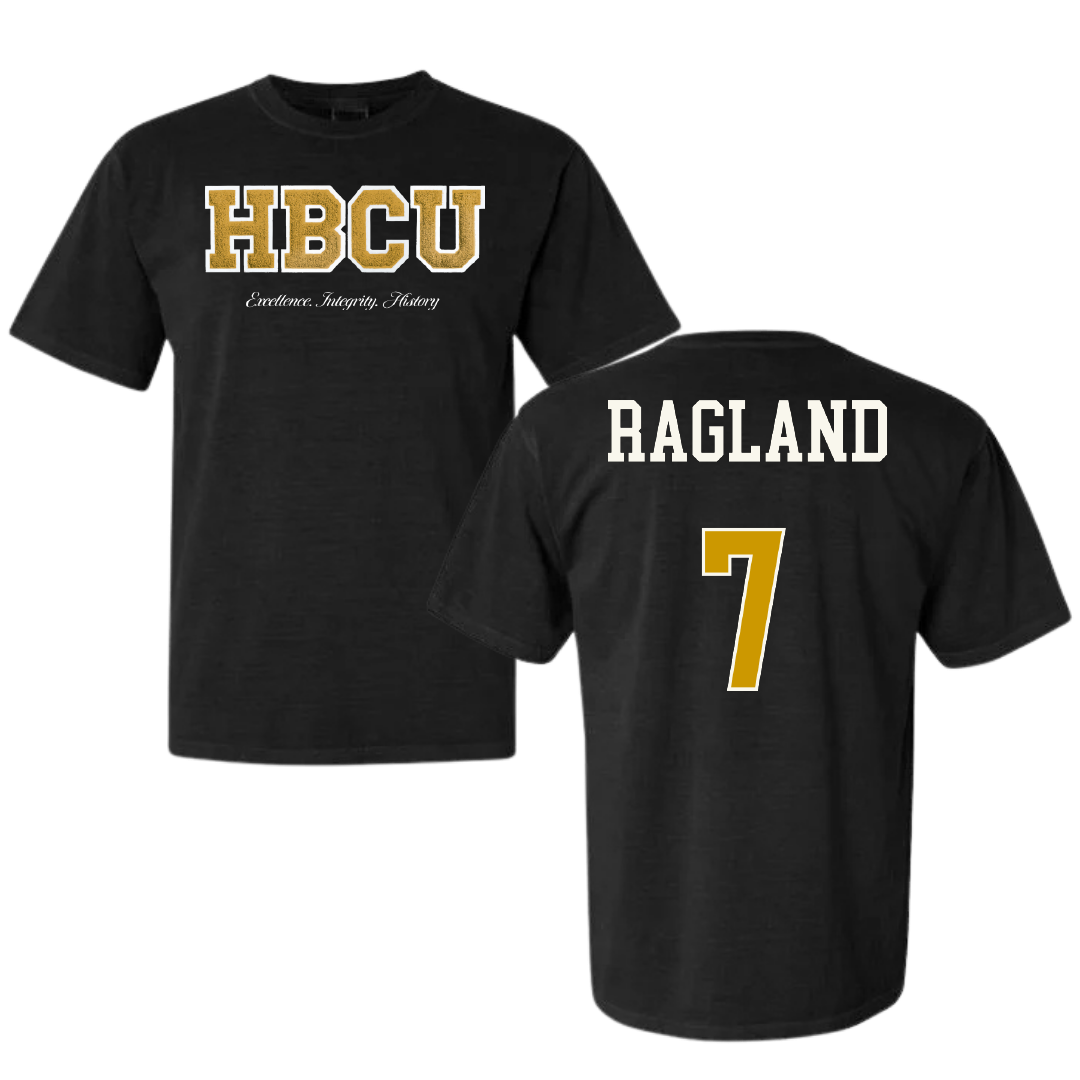 Alabama State University Football Black HBCU Varsity Comfort Colors Tee - #7 Braylen Ragland
