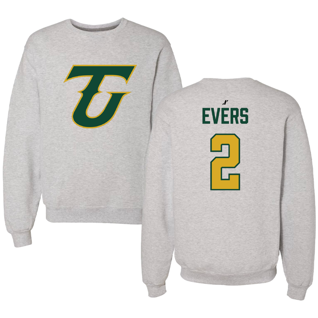 Tiffin University Football Light Gray Crewneck - #2 Ethan Evers