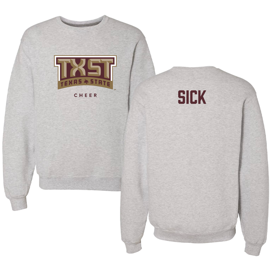 Texas State University Cheer Gray Crewneck - Sarah Sick