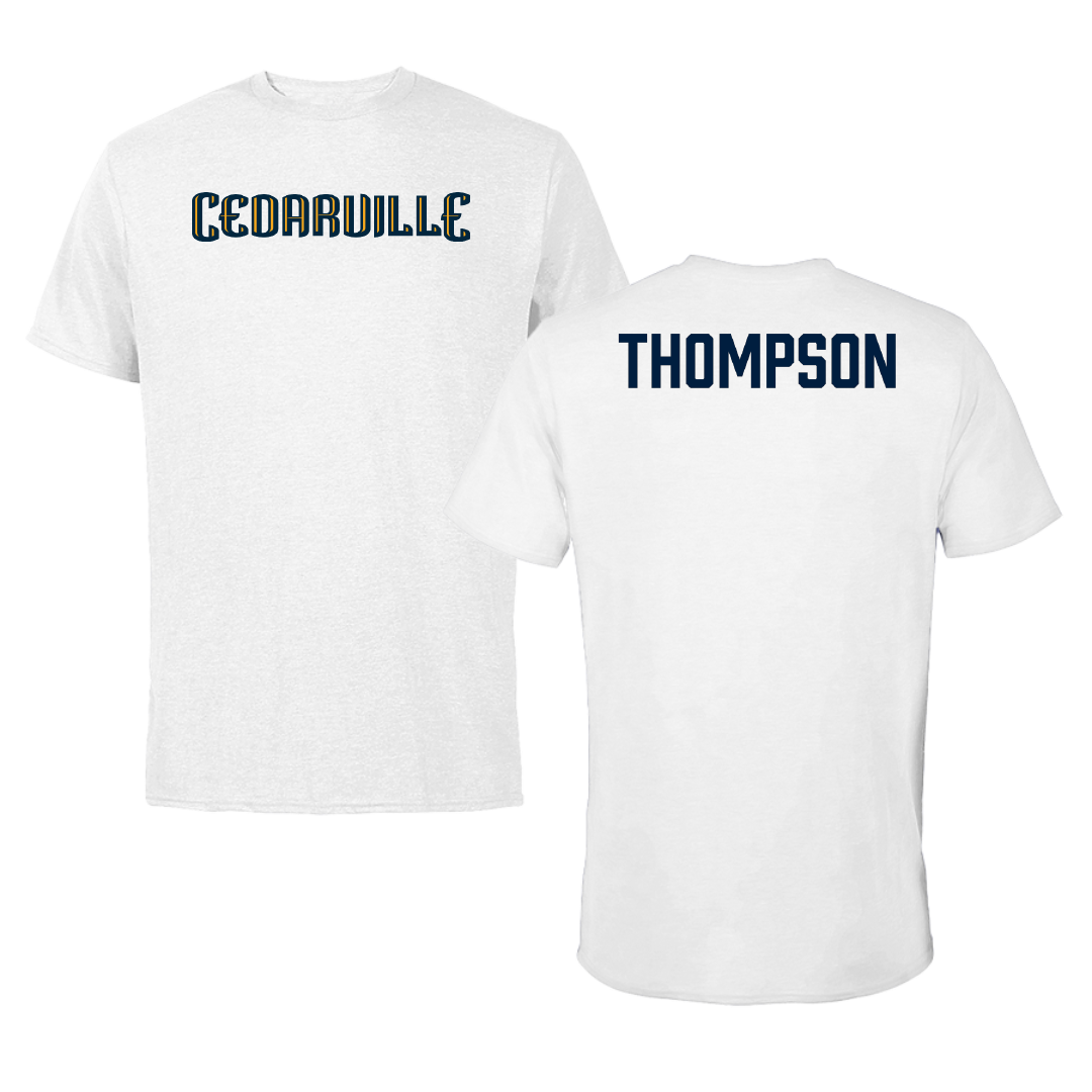 Cedarville University TF and XC White Performance Tee - Levi Thompson