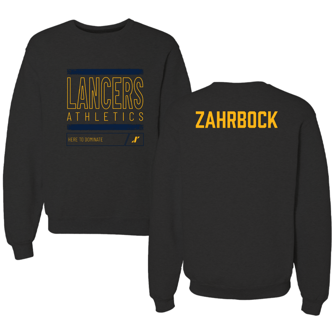 Mount Marty University Golf (M) Black Dominate Crewneck - Cameron Zahrbock