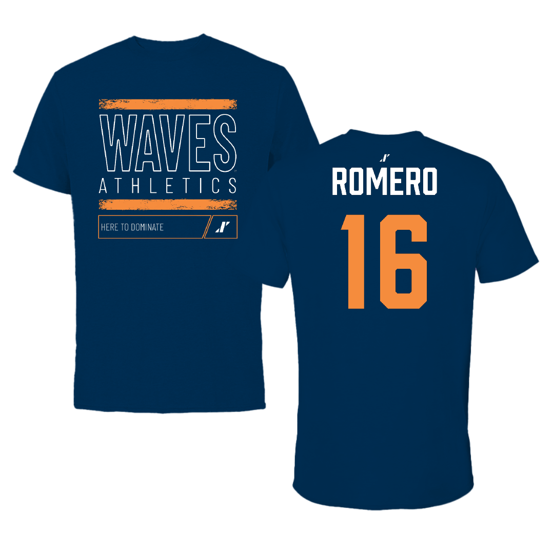 Pepperdine University Baseball Navy Dominate Performance Tee - #16 Shawn Romero