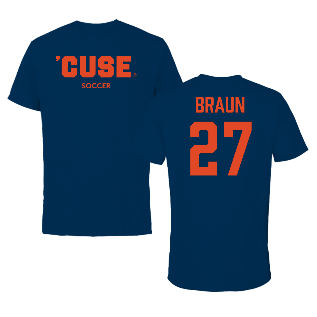 Syracuse University Soccer (W) Navy Tee - #27 Blythe Braun