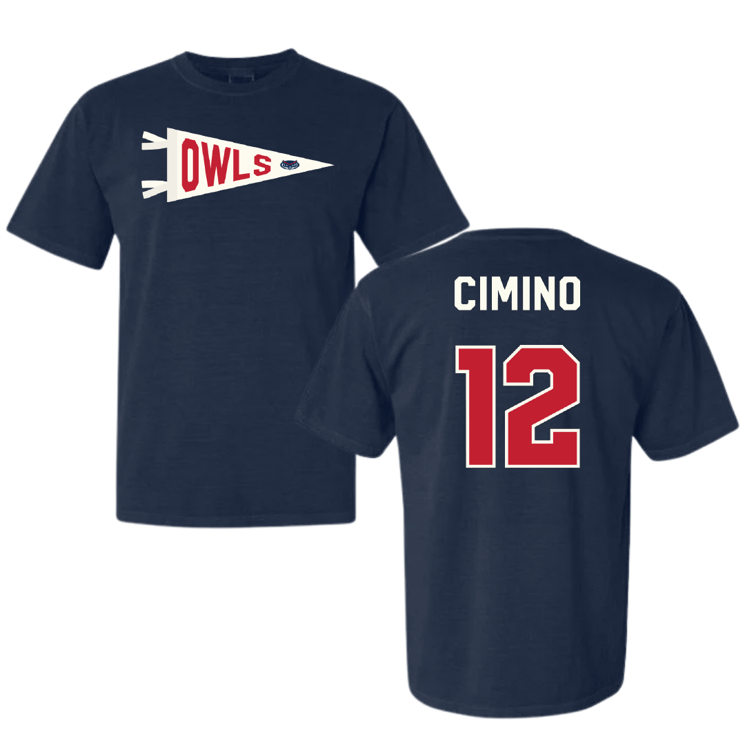 Florida Atlantic University Softball Navy Pennant Comfort Colors Tee - #12 Izabella Cimino
