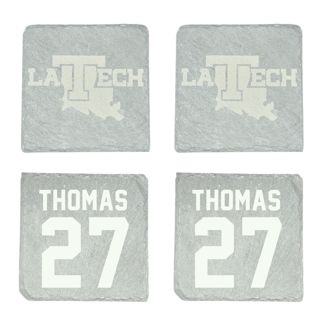 Louisiana Tech University Football Stone Coaster (4 Pack)  - #27 Kolby Thomas