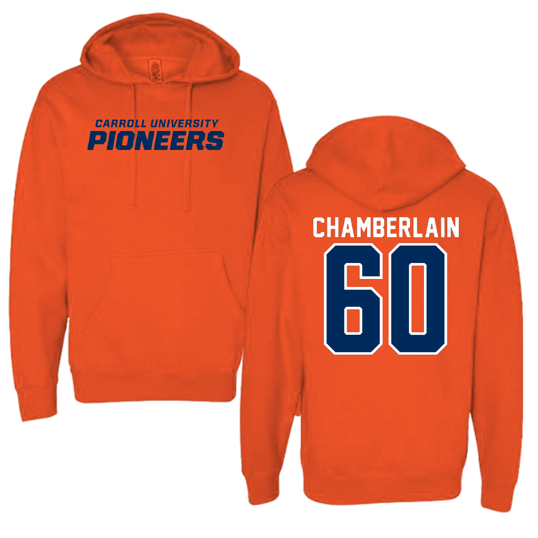 Carroll University Football Orange Hoodie - #60 Hunter Chamberlain