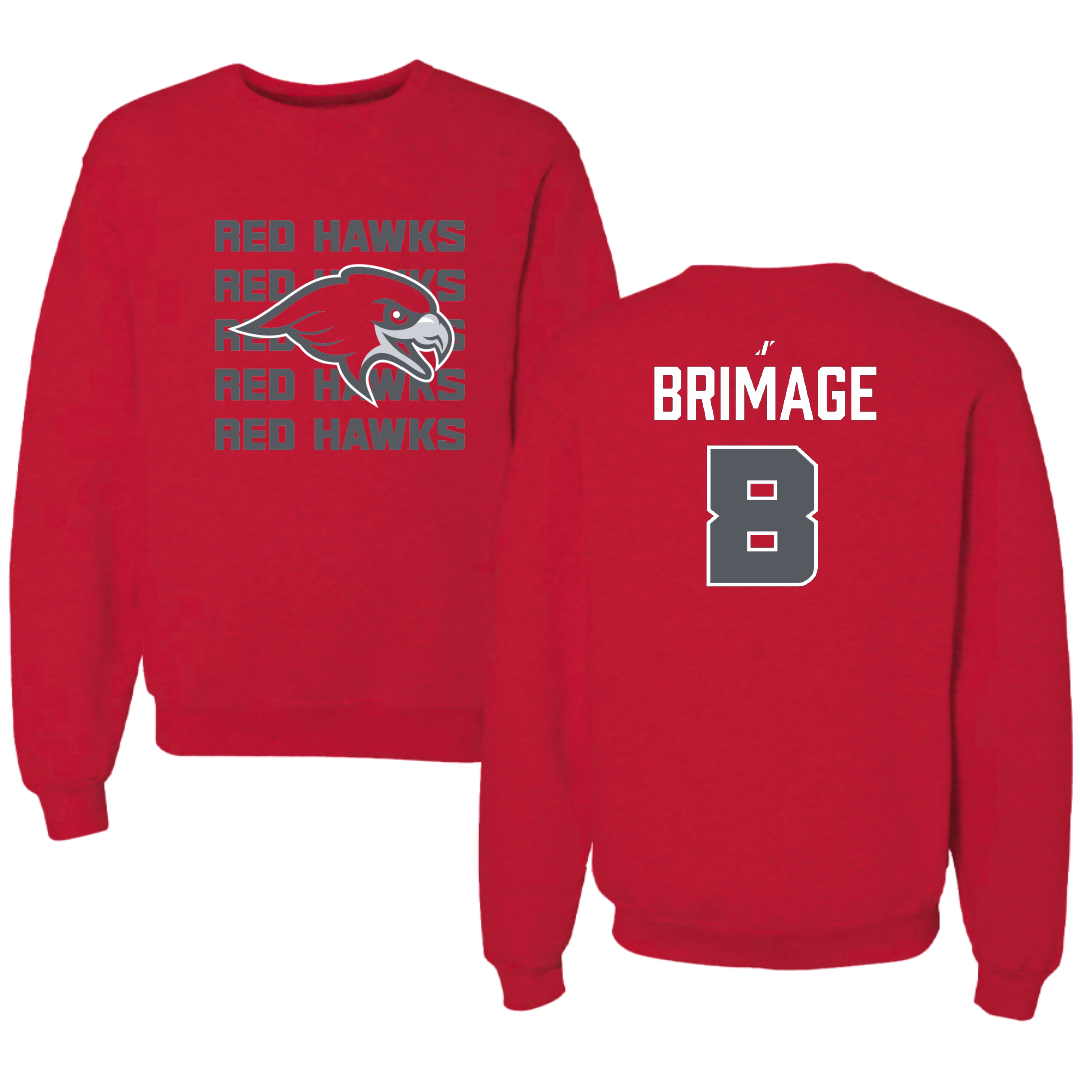 Montclair State University Football Red General Crewneck - #8 Jayden Brimage