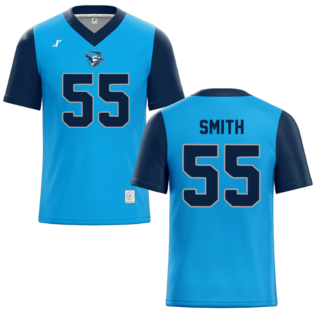 Elmhurst University Blue Football Jersey - #55 Jamar Smith
