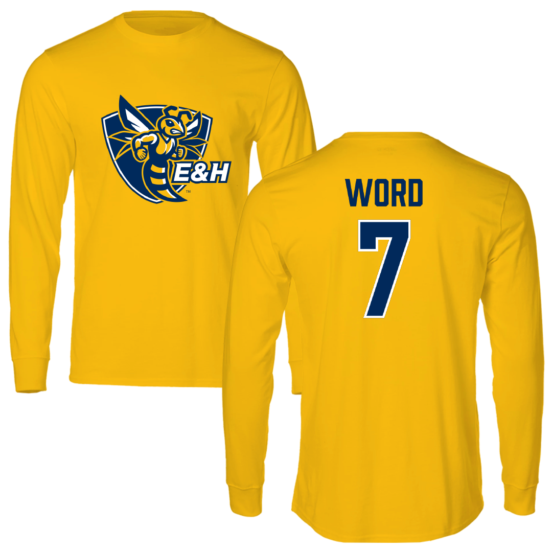 Emory & Henry College Baseball Gold Long Sleeve - #7 Hunter Word