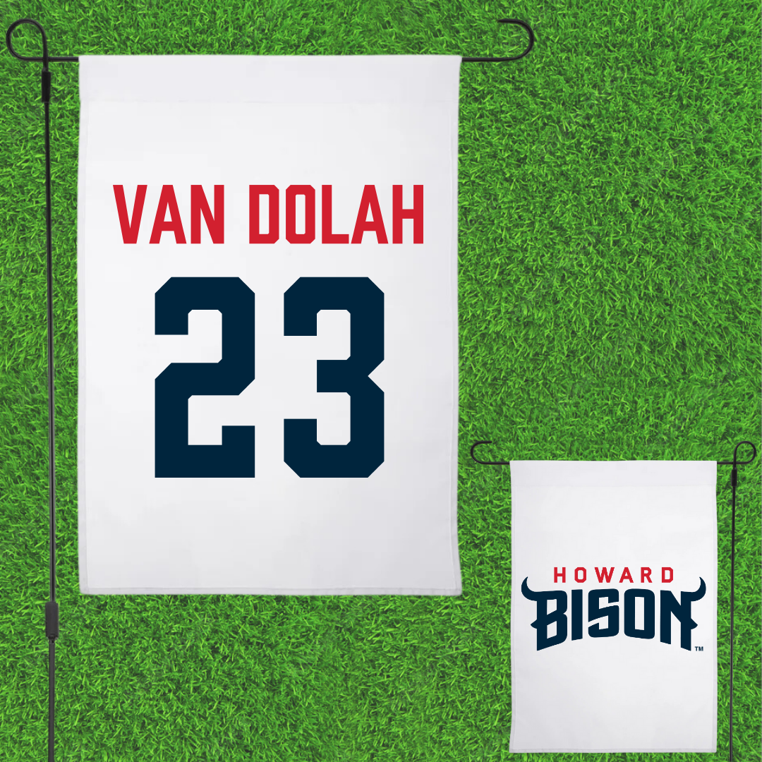Howard University Softball White Garden Flag - #23 Madison Van Dolah