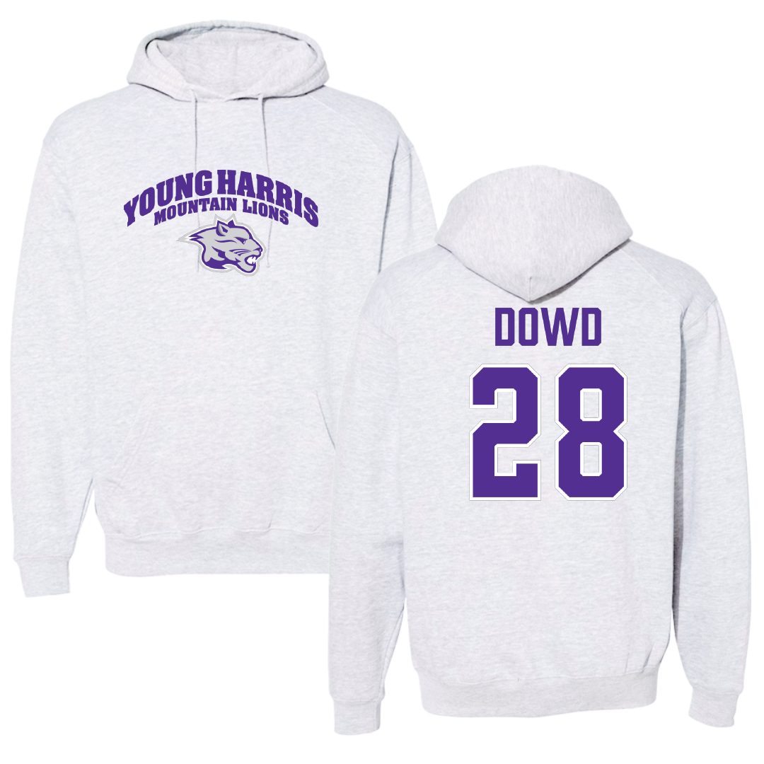 Young Harris College Baseball Light Gray Hoodie - #28 Tommy Dowd