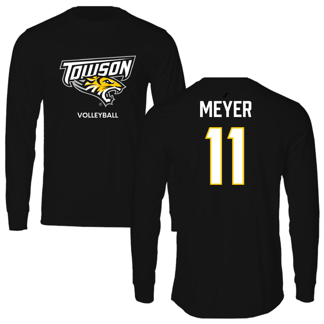 Towson University Volleyball (W) Black Performance Long Sleeve - #11 Peyton Meyer