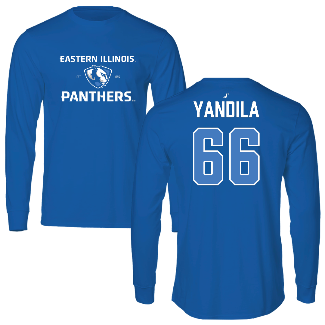 Eastern Illinois University Football Blue General Long Sleeve - #66 Jordan Yandila