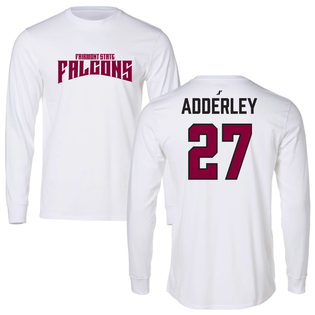 Fairmont State University Football White Classic Performance Long Sleeve - #27 Spencer Adderley