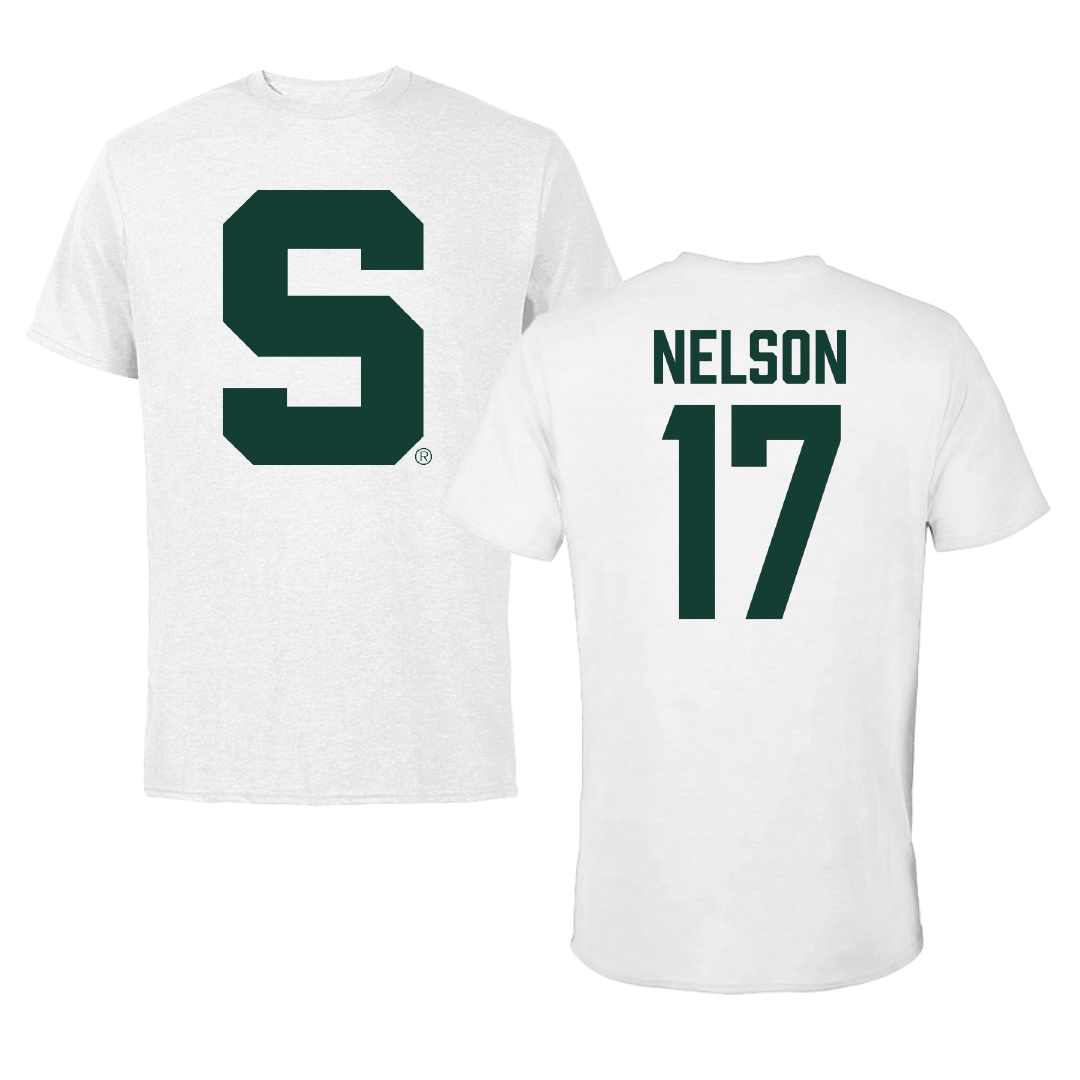 Michigan State University Ice Hockey White Tee - #17 Kaden Nelson