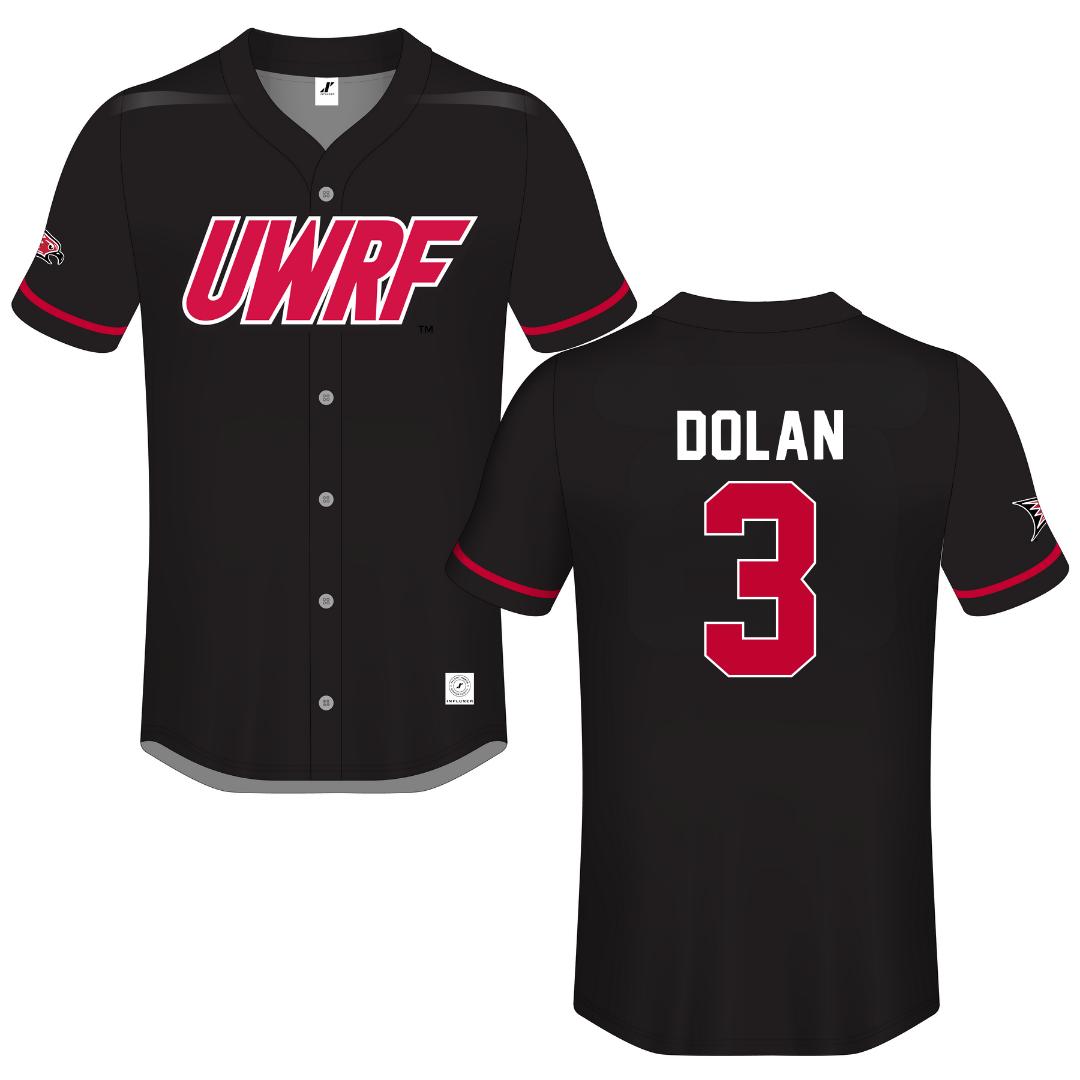 University of Wisconsin-River Falls Black Button-Down Jersey - #3 Kayla Dolan