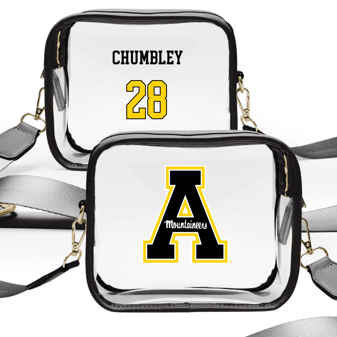 Appalachian State University Softball Black Clear Stadium Bag - #28 Taylor Chumbley