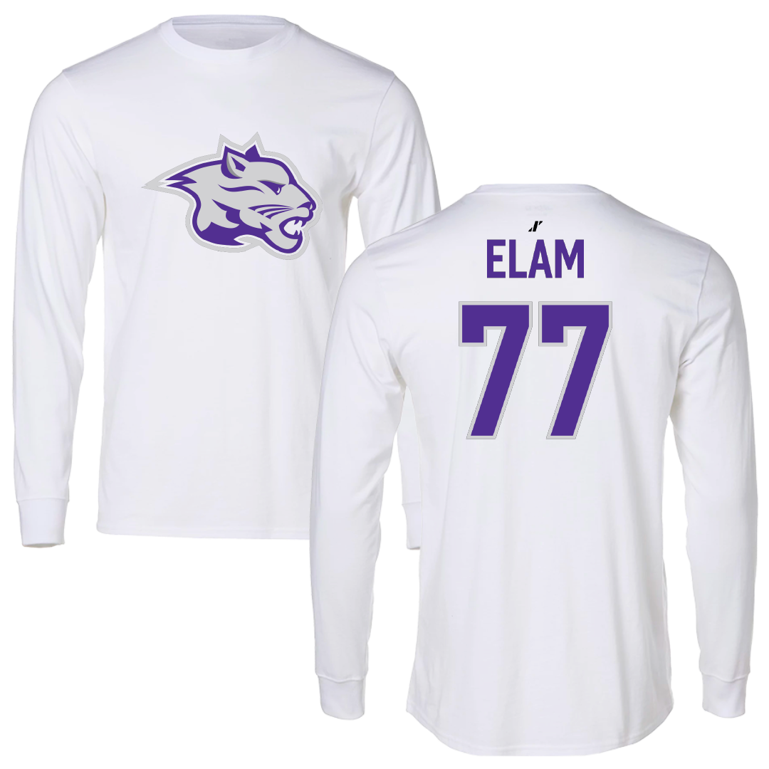 Young Harris College Lacrosse (M) White Performance Long Sleeve - #77 Noah Elam