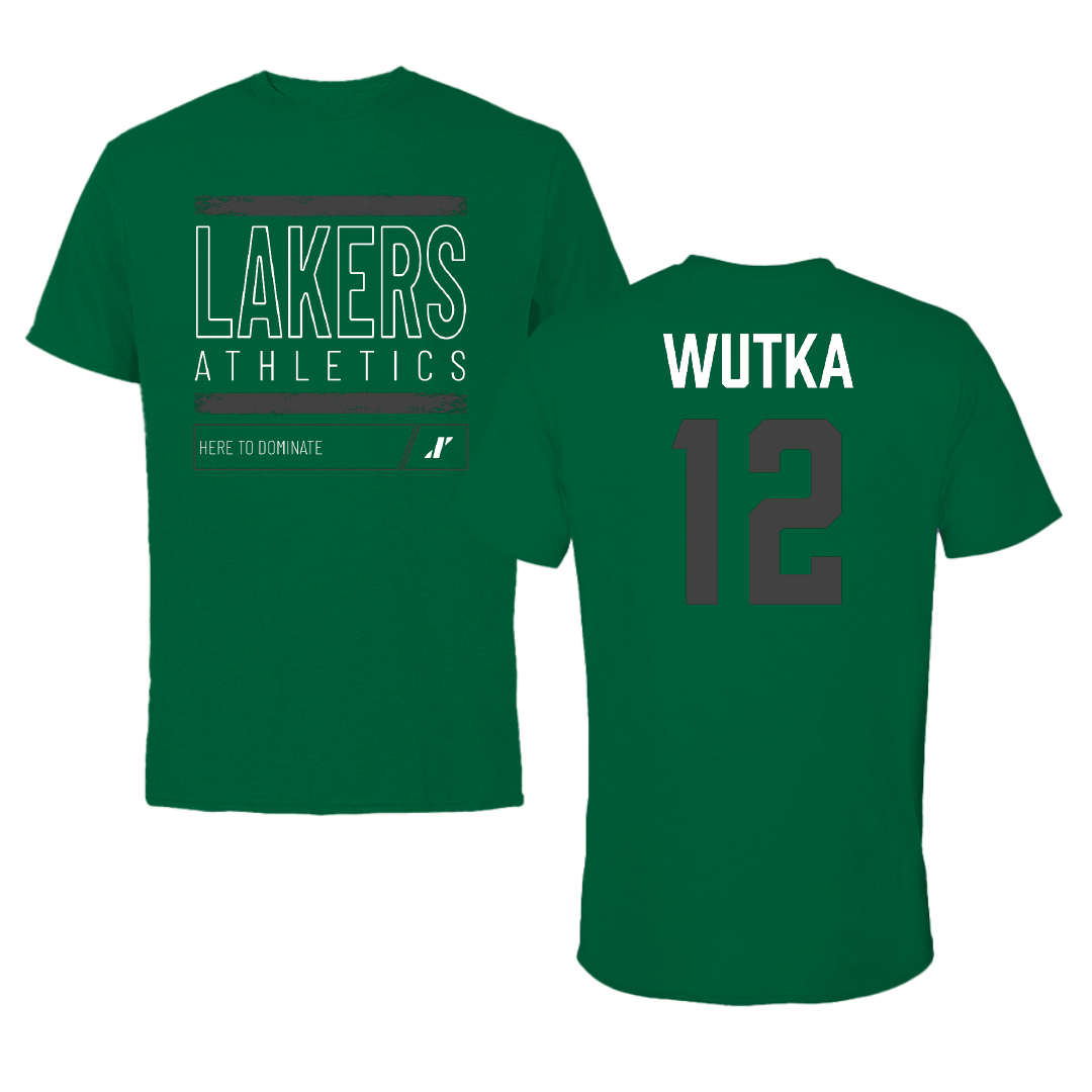 Roosevelt University Volleyball Green Dominate Performance Tee - #12 Abigail Wutka