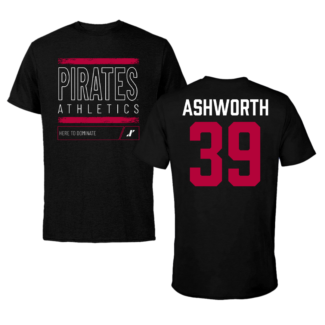 Whitworth University Baseball Black Dominate Performance Tee - #39 Conner Ashworth