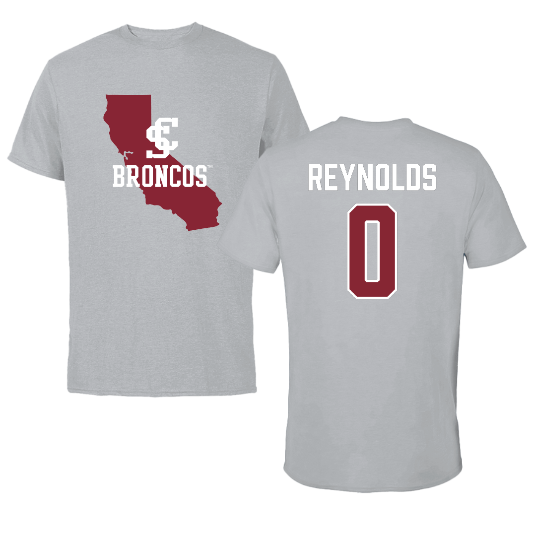Santa Clara University Soccer Sport Gray State Tee - #0 Alexandra Reynolds