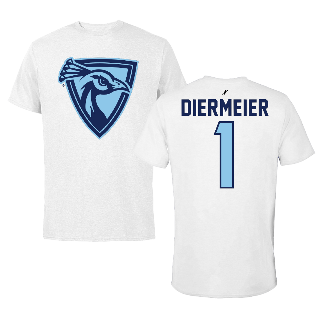 Upper Iowa University Volleyball White Performance Tee - #1 McKenna Diermeier